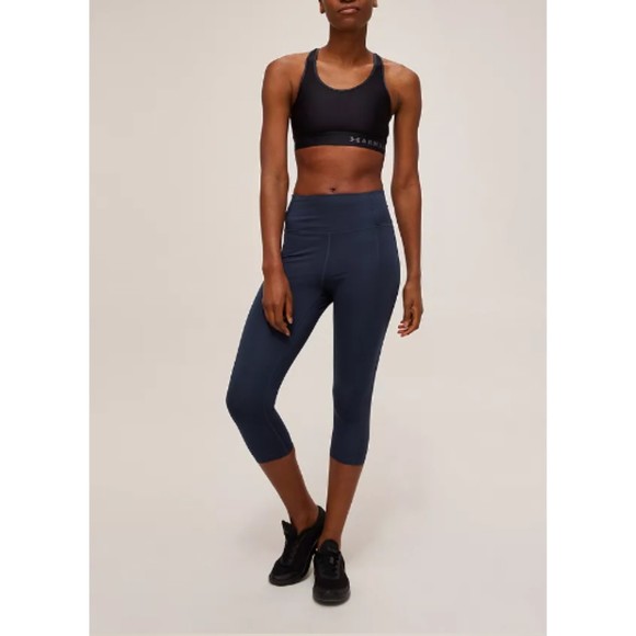 NWT Girlfriend Collective High Waist Capri Workout Leggings Navy Steel Small - Picture 3 of 9